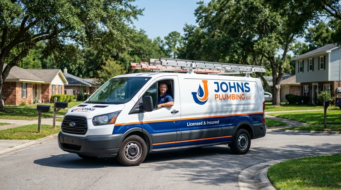 Johns Plumbing LLC service van in Alamo, NV